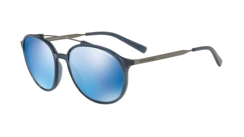 Armani Exchange AX4069S Bifocal Prescription Sunglasses AX4069S-823855-57 - Lens Diameter 57 mm, Frame Color Transparent Blue Dress