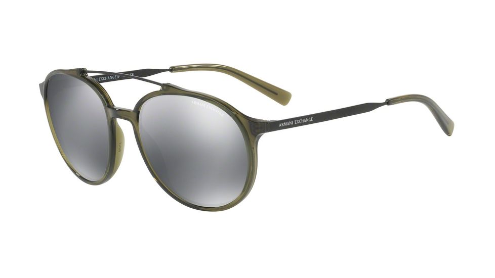 Armani Exchange AX4069S Bifocal Prescription Sunglasses AX4069S-82426G-57 - Lens Diameter 57 mm, Frame Color Transparent Army Green