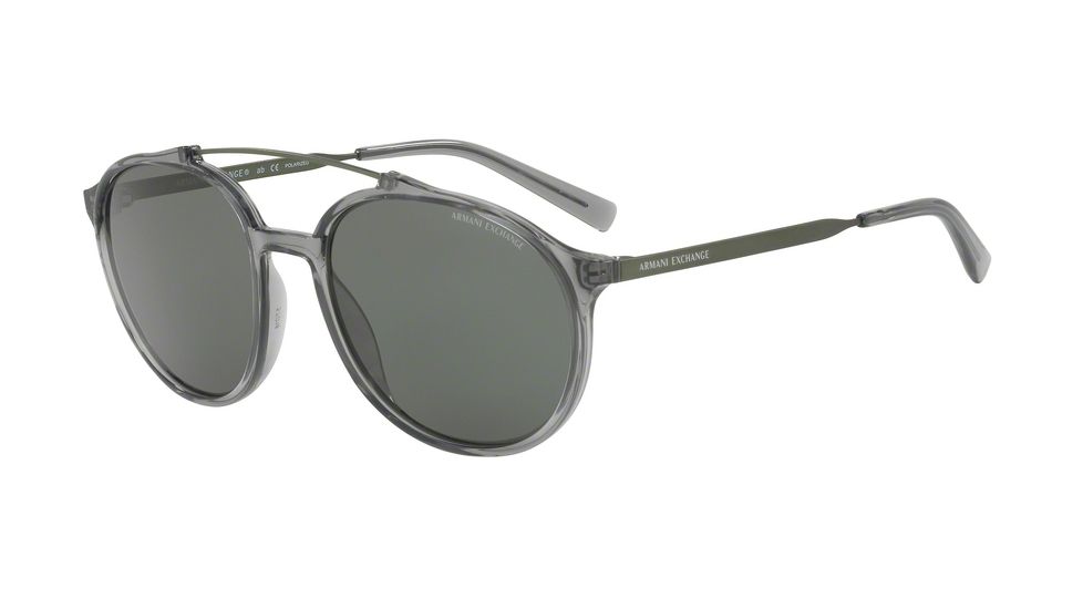 Armani Exchange AX4069S Bifocal Prescription Sunglasses AX4069S-82439A-57 - Lens Diameter 57 mm, Frame Color Transparent Dark Grey