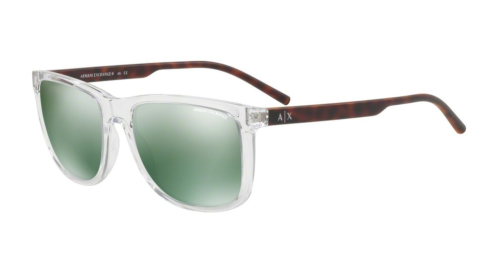Armani Exchange AX4070SF Single Vision Prescription Sunglasses AX4070SF-82356R-58 - Lens Diameter 58 mm, Frame Color Transparent Grystal