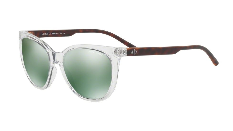 Armani Exchange AX4072S Progressive Prescription Sunglasses AX4072S-82356R-55 - Lens Diameter 55 mm, Frame Color Transparent Crystal