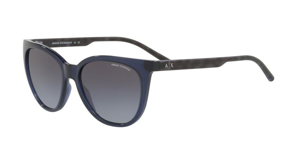 Armani Exchange AX4072S Progressive Prescription Sunglasses AX4072S-82378G-55 - Lens Diameter 55 mm, Frame Color Transparent Blue