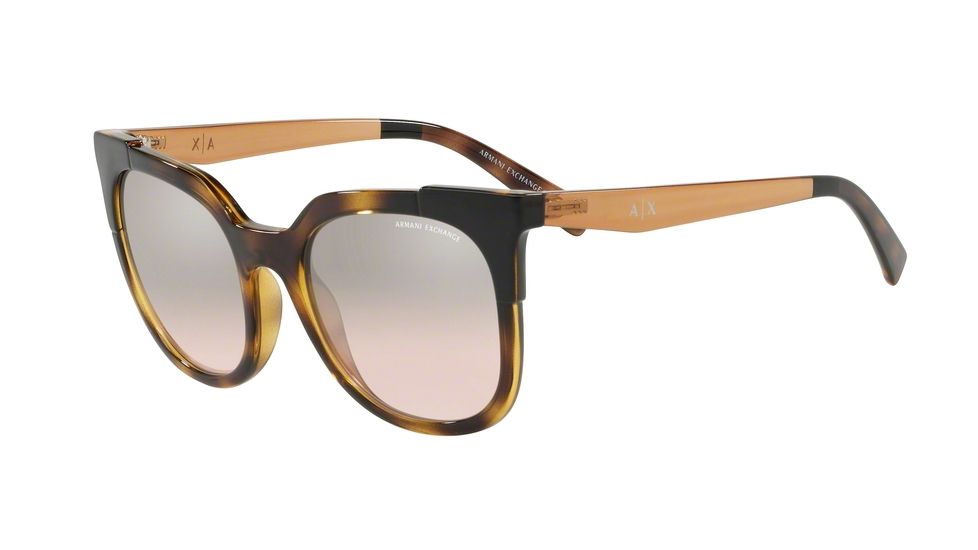 Armani Exchange AX4075S Prescription Sunglasses, 53mm, Brown Havana, AX4075S-82248Z-53-SV