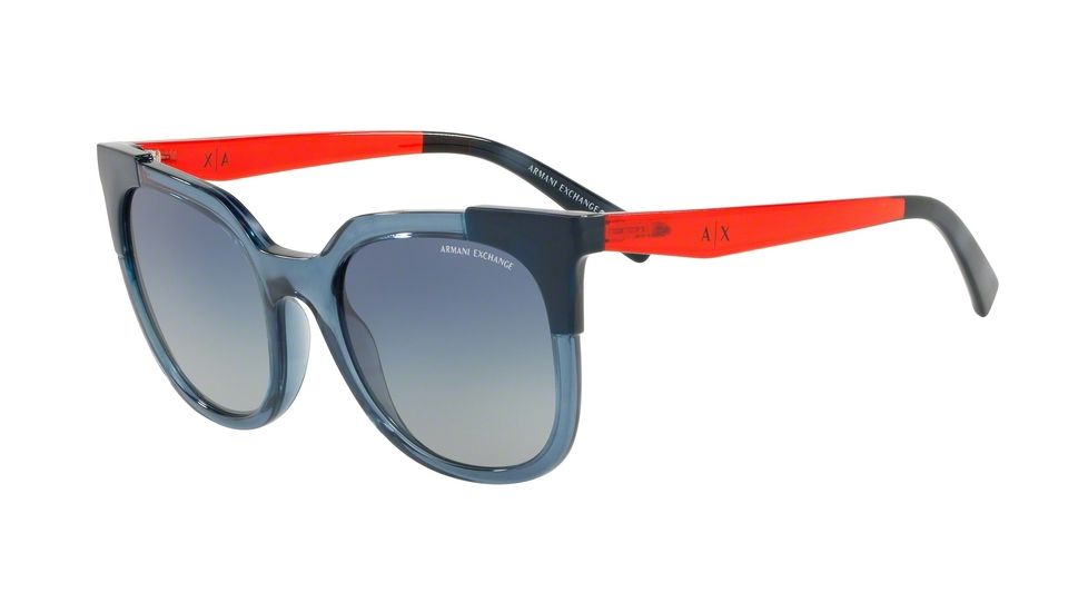 Armani Exchange AX4075S Prescription Sunglasses, 53mm, Transparent Blue Dress, AX4075S-82384L-53-SV