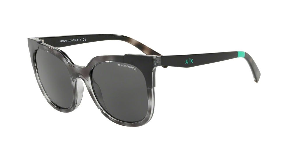 Armani Exchange AX4075S Prescription Sunglasses, 53mm, Grey Havana, AX4075S-825187-53-SV