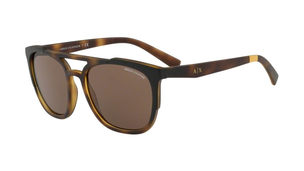 Armani Exchange AX4076S Bifocal Prescription Sunglasses, 56mm, Matte Havana Brown, AX4076S-802973-56-BI