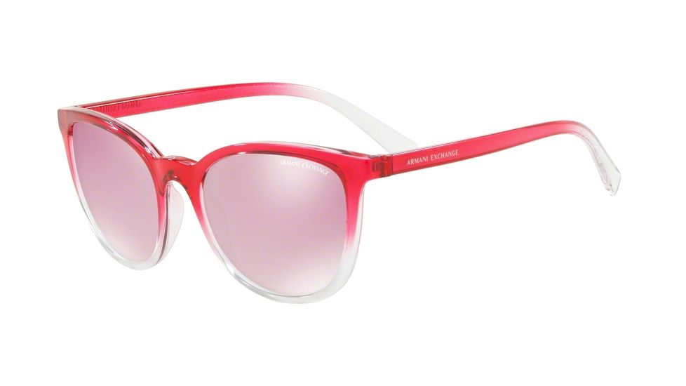 Armani Exchange AX4077S Bifocal Prescription Sunglasses AX4077S-82547V-55 - Lens Diameter 55 mm, Frame Color Transparent Pink/Crystal