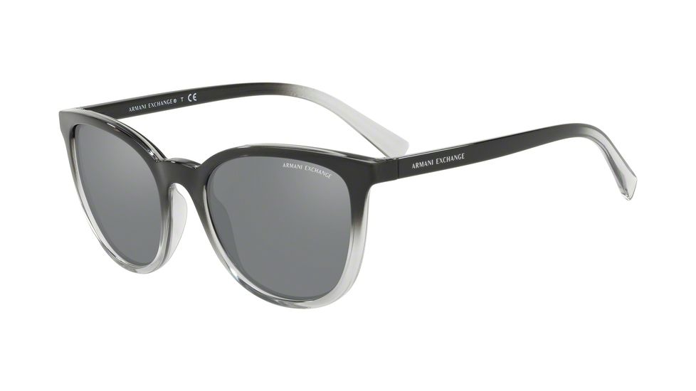 Armani Exchange AX4077S Bifocal Prescription Sunglasses, 55mm, Black/Transparent Smoke, AX4077S-82556G-55-BI