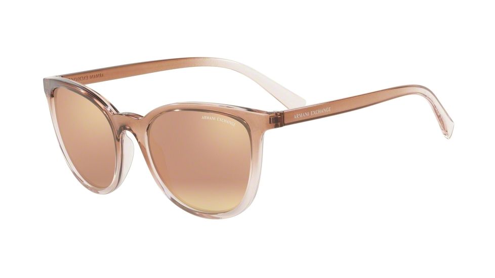 Armani Exchange AX4077S Bifocal Prescription Sunglasses, 55mm, Transp Tundra/Transp Rose, AX4077S-82574Z-55-BI