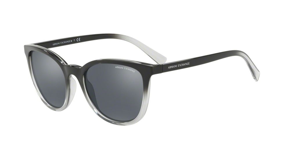 Armani Exchange AX4077SF Progressive Prescription Sunglasses, 56mm, Black/Transparent Smoke, AX4077SF-82556G-56-PRO