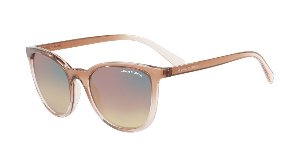 Armani Exchange AX4077SF Progressive Prescription Sunglasses, 56mm, Transp Tundra/Transp Rose, AX4077SF-82574Z-56-PRO
