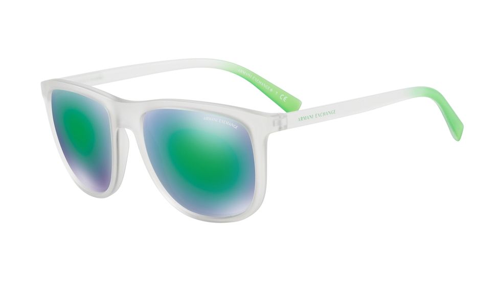 Armani Exchange AX4078S Progressive Prescription Sunglasses AX4078S-82583R-56 - Lens Diameter 56 mm, Frame Color Matte Crystal