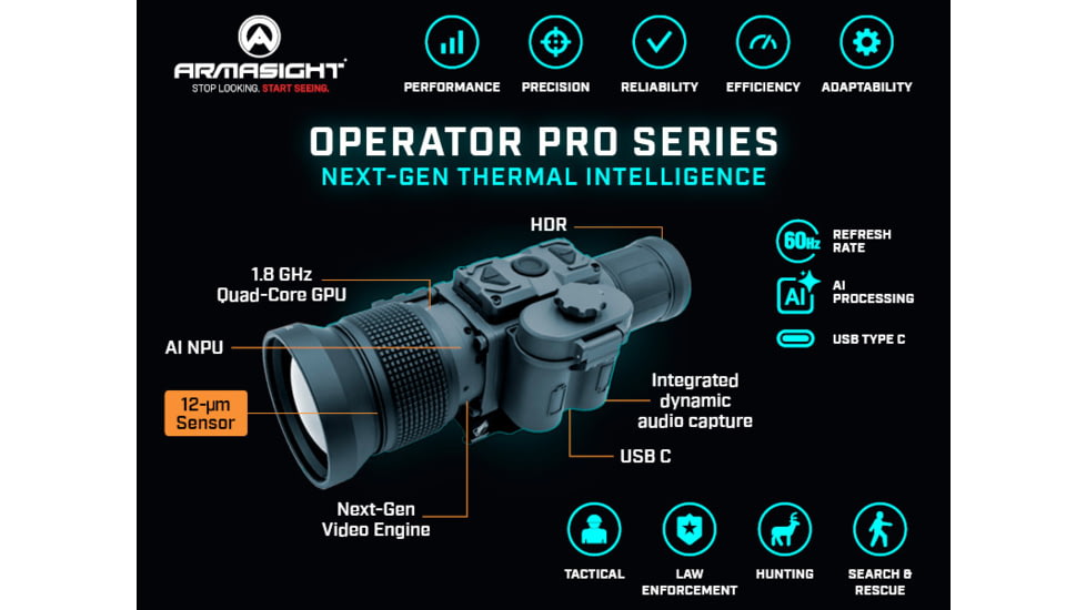Armasight Operator 640 Pro 1-4x50mm Thermal Clip On