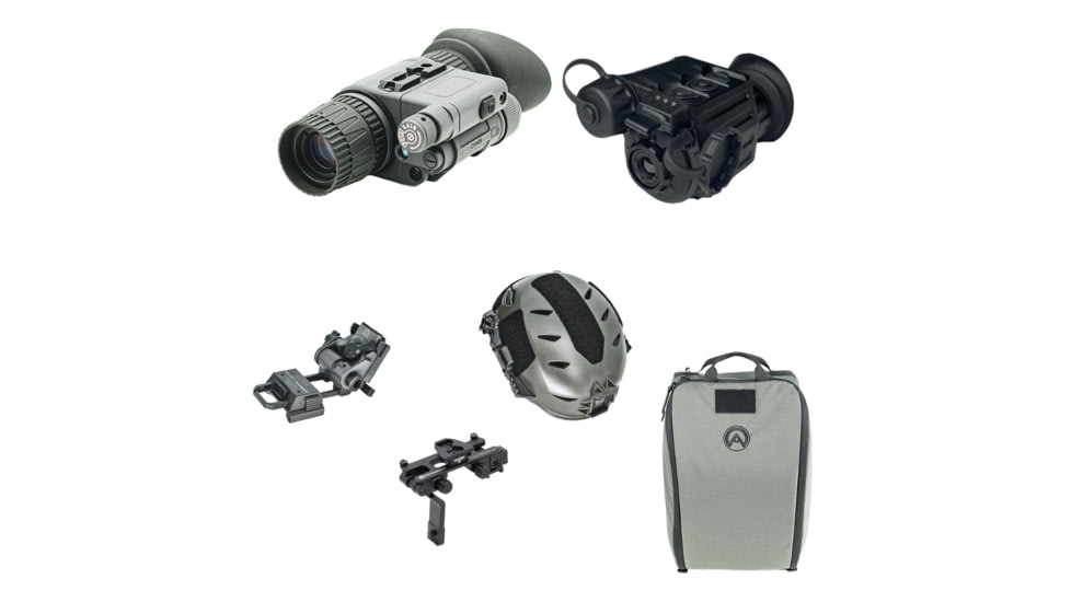 Armasight MNVD-51/Sidekick Bundle, Pinnacle Gen 3 Ghost White Phosphor IIT NVM, 320 TMM, XL Helmet, Gray