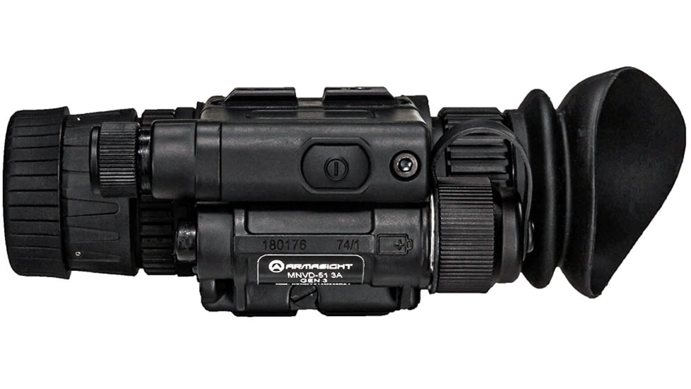 Armasight Multi-Purpose 51 degree FOV Night Vision Monocular Gen 3, Ghost White Phosphor, Black, 2.8 x 1.9 x 4.1, NSMNYX14M5G9DA1