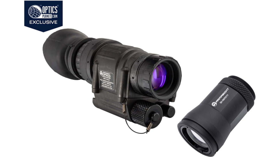 Armasight OPMOD PVS-14 Night Vision 1x26mm Monocular w/ 3x Magnifier, Gen 3, 72-81 lp/mm, Black, NAMPVS14OPG9D41