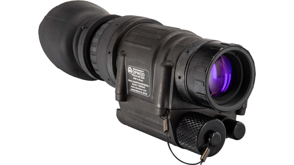 Armasight OPMOD PVS-14 Night Vision 1x26mm Monocular w/ 3x Magnifier, Gen 3, 72-81 lp/mm, Black, NAMPVS14OPG9D41