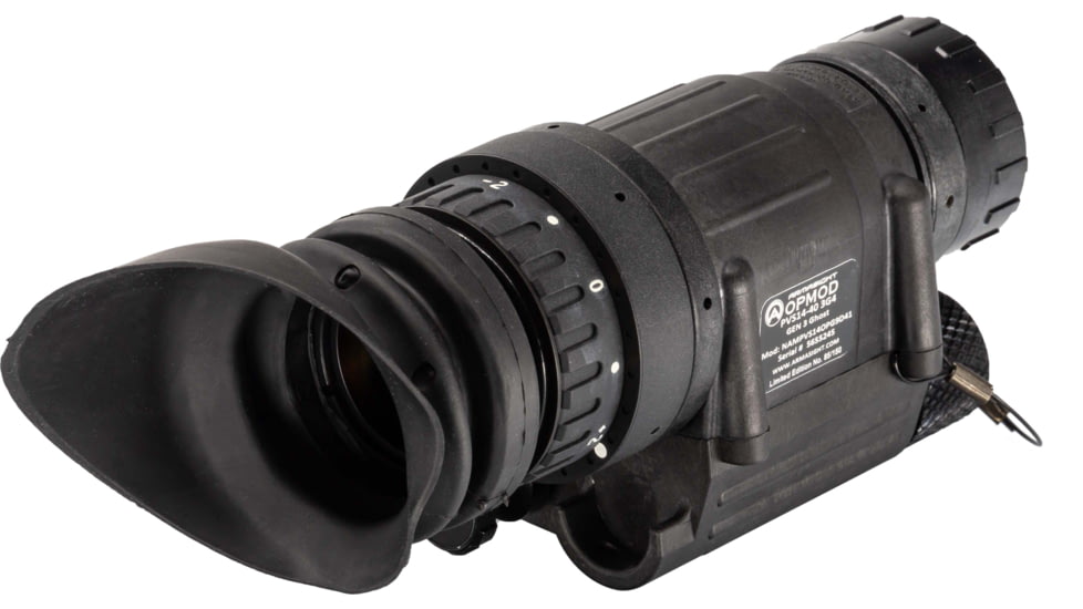 Armasight OPMOD PVS-14 Night Vision 1x26mm Monocular w/ 3x Magnifier, Gen 3, 72-81 lp/mm, Black, NAMPVS14OPG9D41