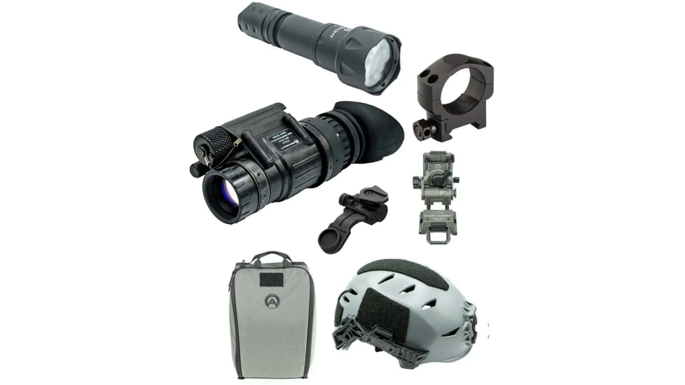 Armasight PVS-14 Premium Bundle, Gen 3 Ghost White Phosphor IIT NVM - Black, M/L Helmet