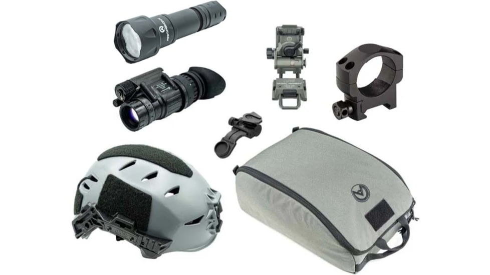 Armasight PVS-14 Premium Kit - PVS-14 Gen 3 1x Ghost White NV Monocular Gry, Wilcox G95 Mount Gry, Wilcox PVS-14 J-Arm Blk, OG Helmet Bag Gry, TW EXFIL LTP Helmet Rail 3.0, XL Gry
