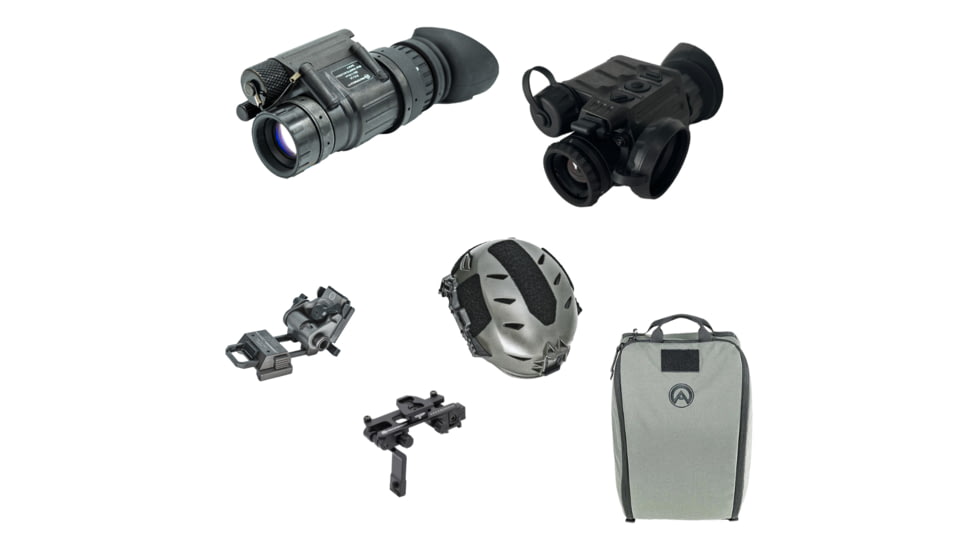Armasight PVS-14/Sidekick Bundle, 2376 Gen 3 Ghost White Phosphor IIT NVM - Black, 640 TMM, M/L Helmet