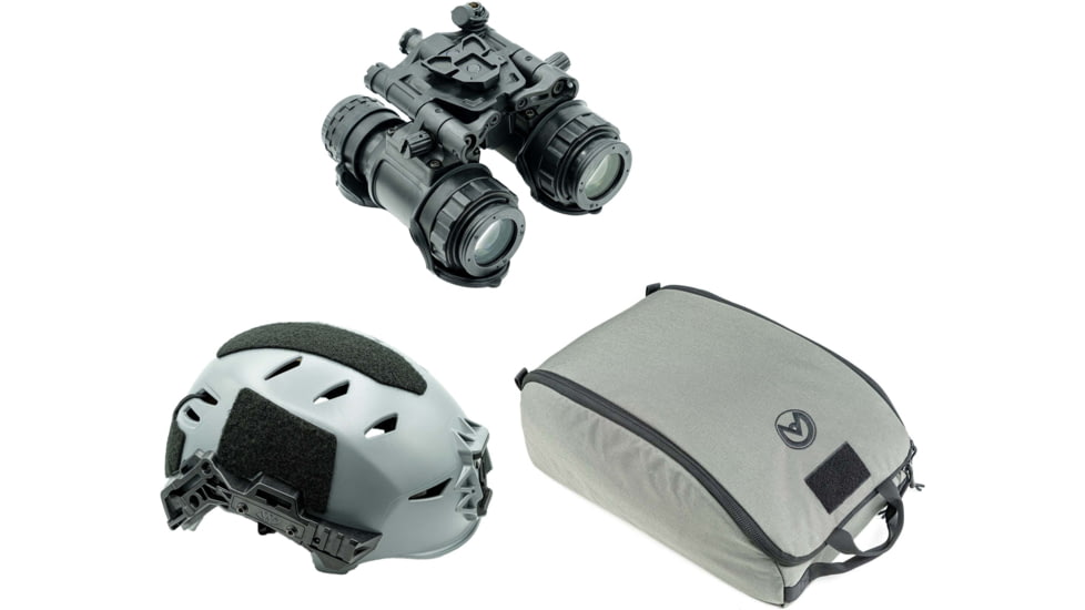 Armasight PVS-31 Premium Kit - PVS-31 Pinnacle Elite Gen 3 Ghost White, Armasight by OTTE GEAR Helmet Bag, and Team Wendy EXFIL LTP Helmet Rail 3.0 XL, Gray