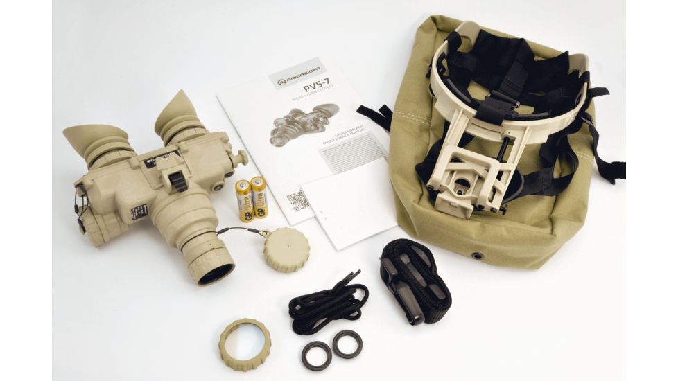 Armasight PVS-7 QS Gen 2+ Night Vision Goggles Quick Silver White Phosphor, 47-54 lp/mm, Tan NAMPVS7001Q3DI2