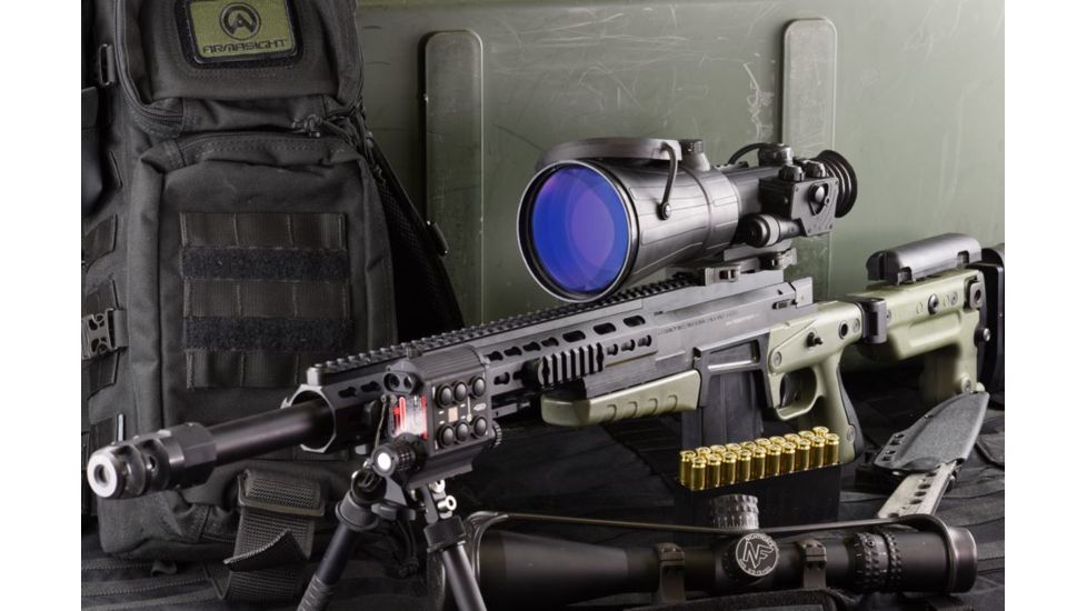 Armasight Vulcan 8X QS MG - Professional 8x Night Vision Rifle Scope Gen 2+ Quick Silver White Phosphor w/Manual Gain w/XLR-IR850 Extra Long Range Infrared Illuminator NRWVULCAN8Q9DI1