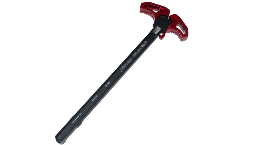 Armaspec Victory AR10 Compact Charging Handle, Red, ARM164-RED