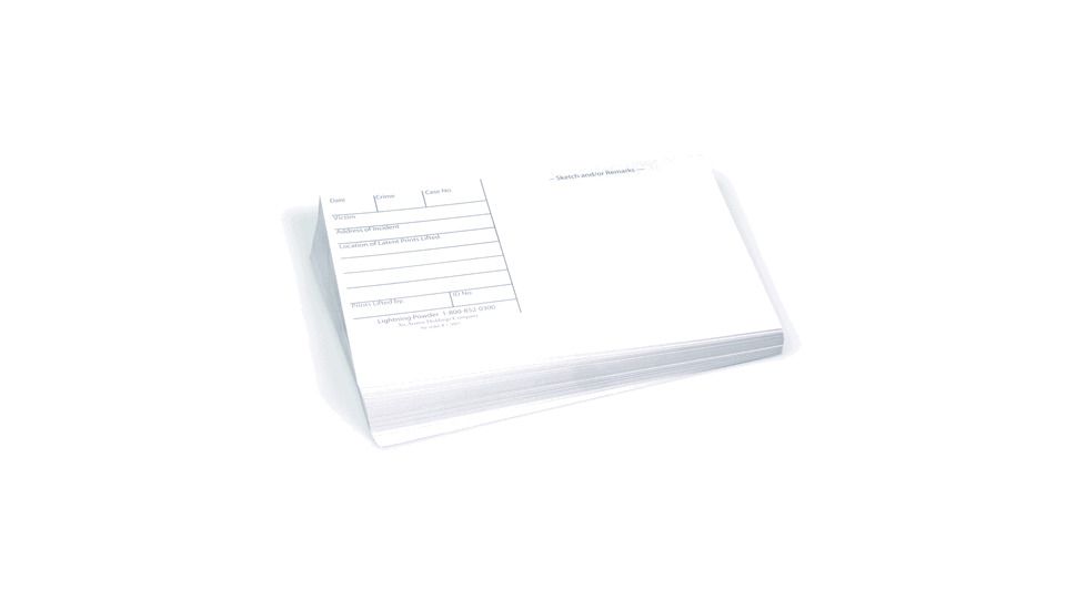 Armor Forensics 3x5 Latent Print Cards, White - 1-2501