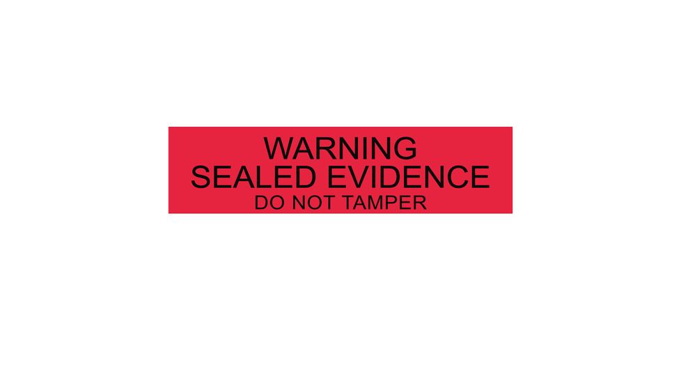Armor Forensics Warning Sealed Evidence, 250/r - 3-4200