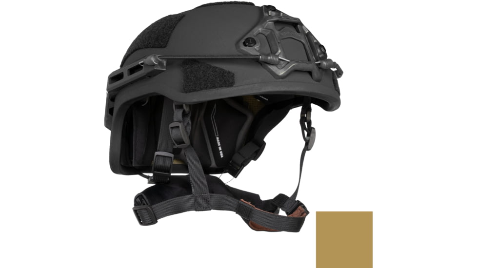 ArmorSource Aire EX Rifle Resistant High Protection Fully Loaded Assault Helmet, High Cut, Coyote Brown, Small, 600SHCCBSU3LR3KV2