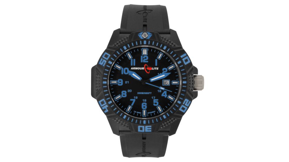 Armourlite Caliber Series Blue Watch With Rubber Band, Black/Blue, Small AL611