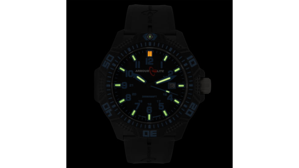 Armourlite Caliber Series Blue Watch With Rubber Band, Black/Blue, Small AL612