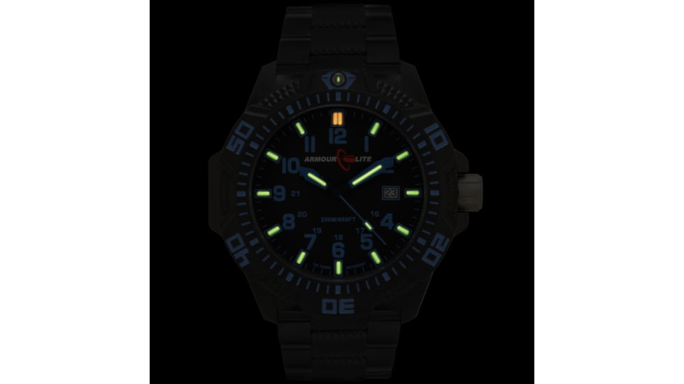 Armourlite Caliber Series Blue Watch With Steel PVD Band, Black/Blue, Small AL621