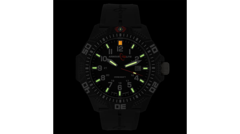 Armourlite Caliber Series White Watch With Rubber Band, Black/White, Small AL613