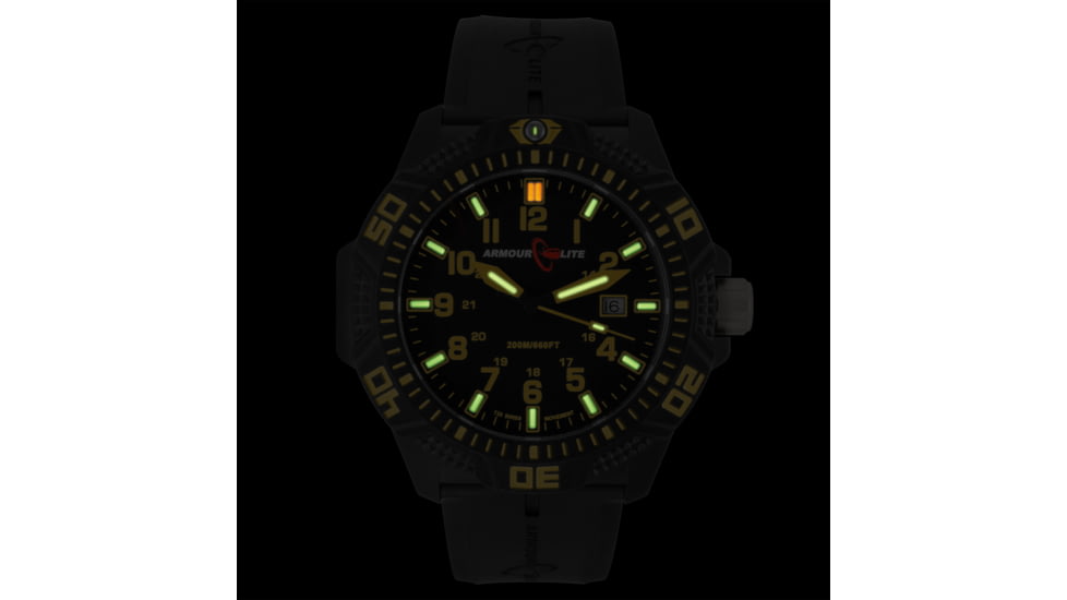 Armourlite Caliber Series Yellow Watch With Rubber Band, Black/Yellow, Small AL614