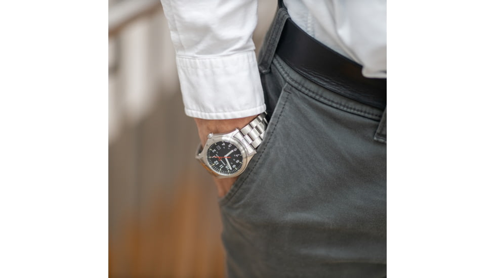 Armourlite Field Series AL101 Swiss Made Tritium Illuminated Watch with Shatterproof Armourglass, Raw Steel Case, Black Dial, 42mm, AL101