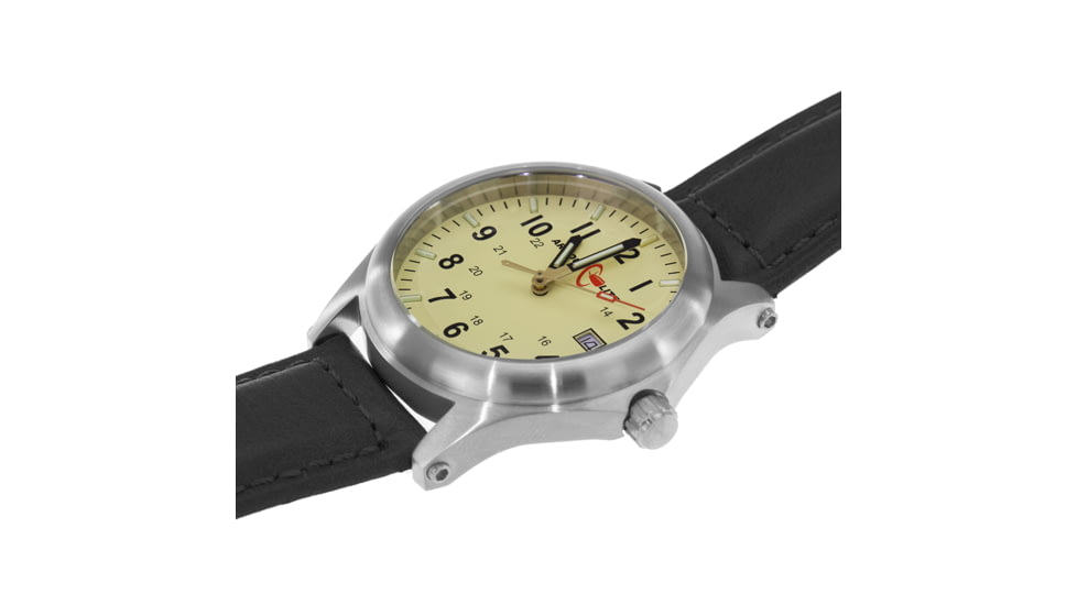 Armourlite Field Series AL112 Swiss Made Tritium Illuminated Watch with Shatterproof Armourglass, Raw Steel Case, Beige Dial, 42mm, AL112
