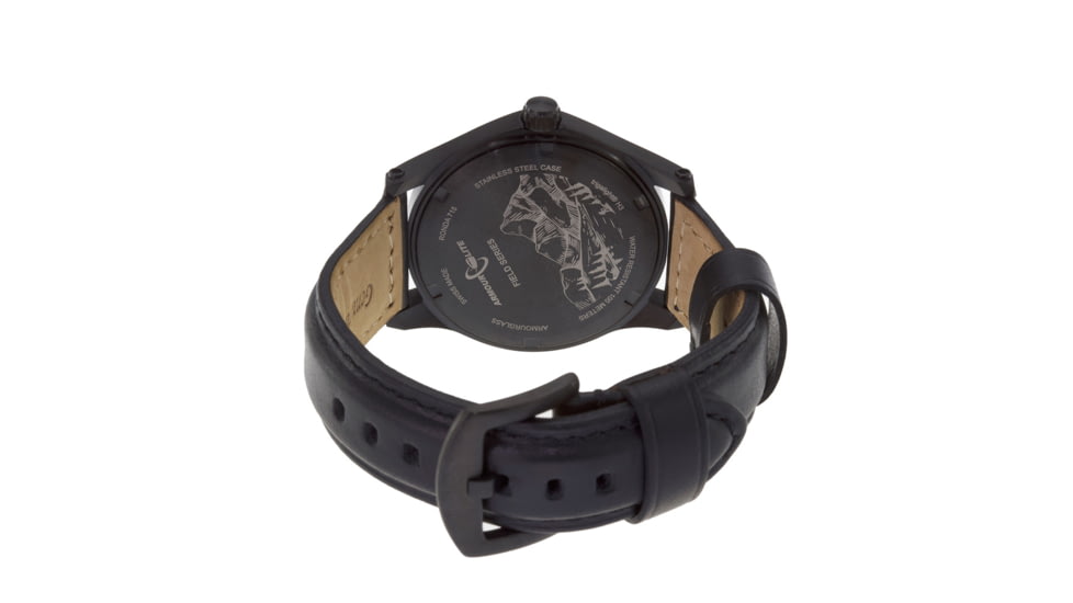 Armourlite Field Series AL114 Swiss Made Tritium Illuminated Watch with Shatterproof Armourglass, Black Case, Black Dial, White Numbers, 42mm, AL114
