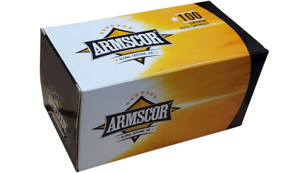 Armscor Precision Inc .380ACP 95 Grain FMJ Value Pack Brass Cased Pistol Ammo, 100 Rounds, ARMS50315