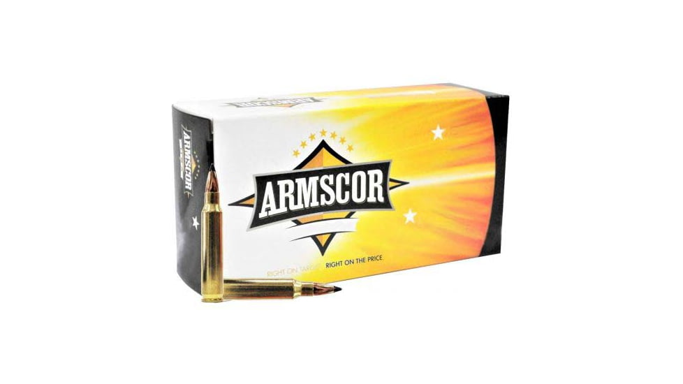 Armscor Precision Inc 5.56x45mm NATO 62 Grain Full Metal Jacket Brass Cased Centerfire Rifle Ammo, 20 Rounds, 50112