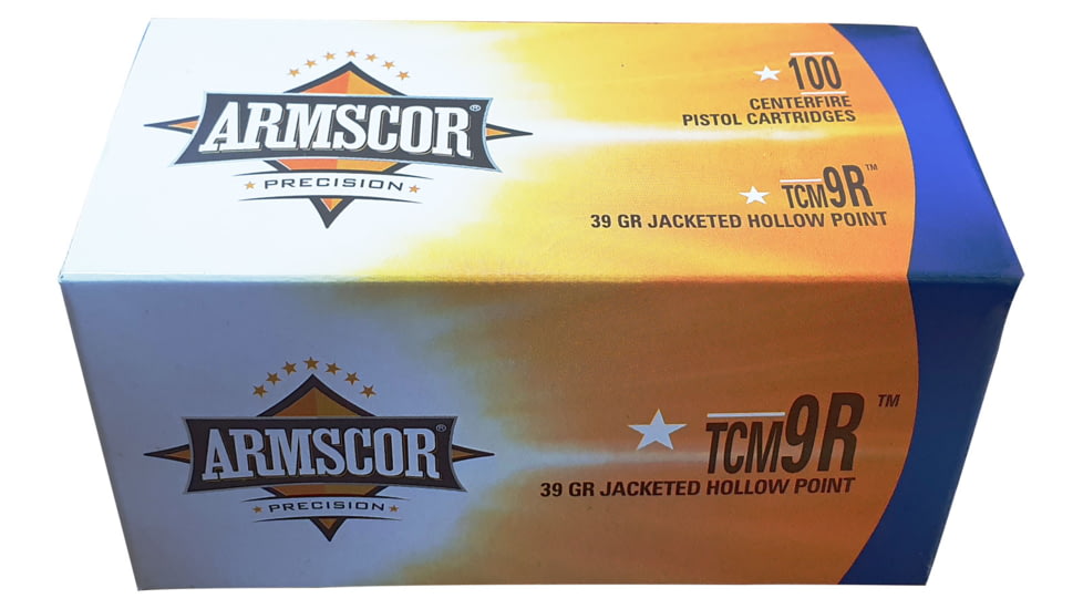 Armscor Precision Inc .22 TCM 39 Grain Jacketed Hollow Point Nickel Plated Bras Pistol Ammo, 100 Rounds, 50328-100RD