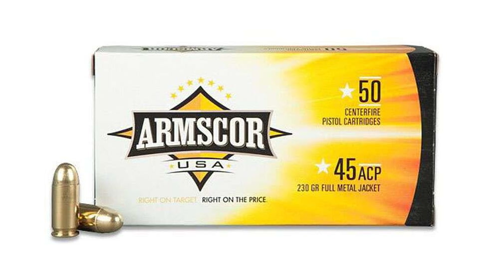 Armscor Precision Inc Armscor .45 ACP 230gr Full Metal Jacket Pistol Ammo, 50Rounds, 50091