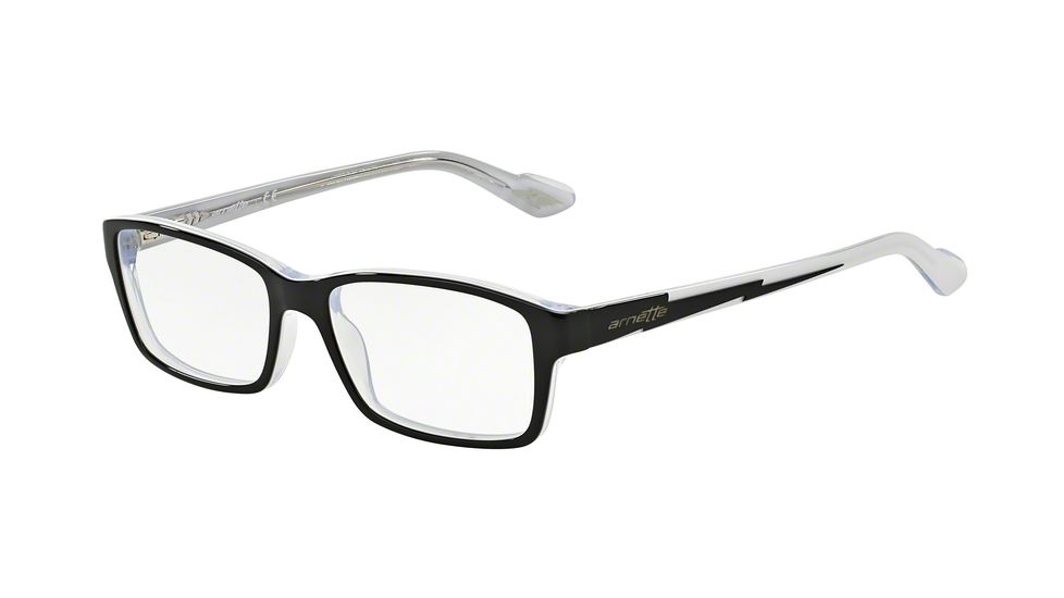Arnette AN7034 Bifocal Prescription Eyeglasses, 53mm, Top Black On White-Crystal, AN7034-1007-53-BI
