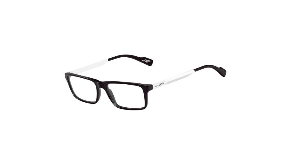 Arnette Auxilliary Single Vision Prescription Eyeglasses, Black/Brushed Gunmetal Frame, 53mm AN7051-0653SV