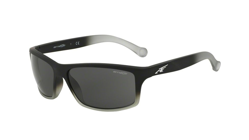 Arnette BOILER AN4207 Progressive Prescription Sunglasses, 61mm, Fuzzy Black/traslucent Grey, AN4207-225387-61-PRO