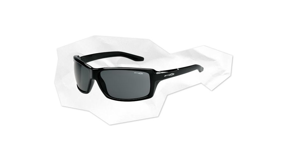 Arnette Chop Shop Sunglasses - Gloss Black Frame and Grey Lens AN4172-02