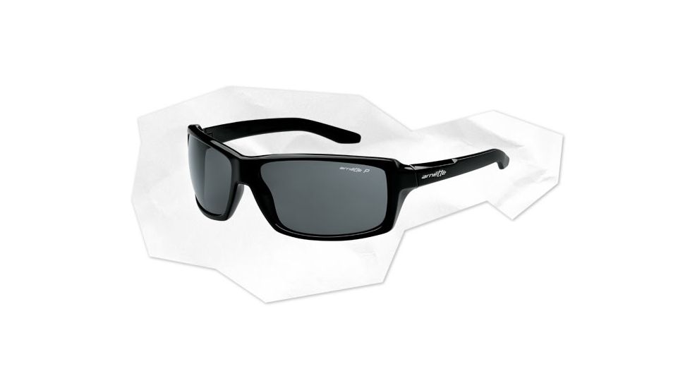 Arnette Chop Shop Sunglasses - Gloss Black Frame and Polarized Grey Lens AN4172-01
