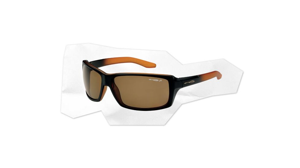 Arnette Chop Shop Sunglasses - Matte Black on Amber Fade Frame and Polarized Brown Lens AN4172-05